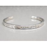 Tiffany & Co 925 silver Cuff bracelet, proudly inscribed with the year Tiffany was founded 1837,