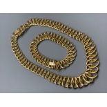 14ct gold Italian designer necklace & bracelet set - like new, 46.9