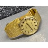 Vintage Accurist gold coloured stainless steel calendar wristwatch, shock master - 21 Jewel, this
