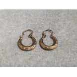 9ct yellow gold gypsy style earrings 1g