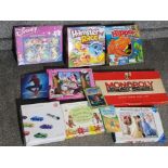 Bag of vintage games including Monopoly & Disney jigsaws