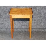 1950s wooden primary school storage desk with original Inkwell