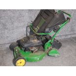 John Deere TurboStar petrol lawnmower, model R54RKB with basket