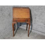 Antique oak ladies writing desk/bureau fitted with single drawer, height 94cm