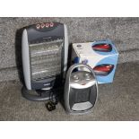 Three electric heaters including boxed blyss 1500w