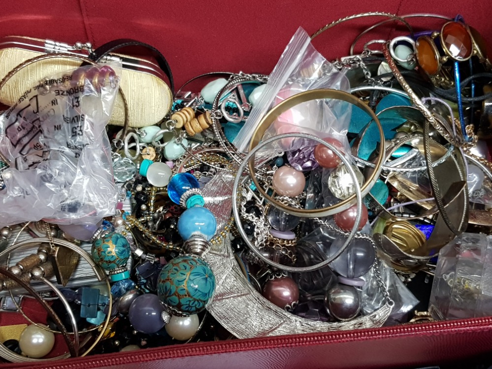 Box containing a large Quantity of costume jewellery, including bangles, simulated pearls, - Image 2 of 2