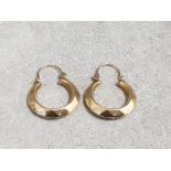 9ct yellow gold gypsy style earrings 1.5g