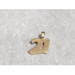 9ct yellow gold birthday pendant/charm 0.5g