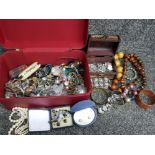 Box containing a large Quantity of costume jewellery, including bangles, simulated pearls,