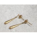 9ct yellow gold pendant earrings 0.9g