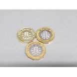 3 piece trial £1 coin set these are all known as fillers used for vending machines 2014-2015-2016