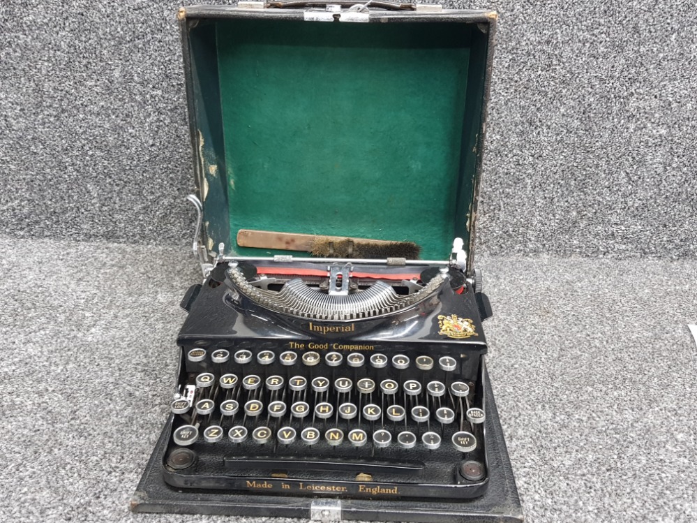 Vintage Imperial typewriter in original carrycase
