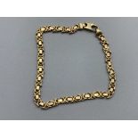 9ct gold flat Byzantine link bracelet, 10g