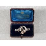 Original boxed Victorian hallmarked Chester silver 1897 sentiment brooch, 3.7g