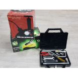 Jaguar hand tool set , also includes lube oil extractor and a parkside pressure jet brush