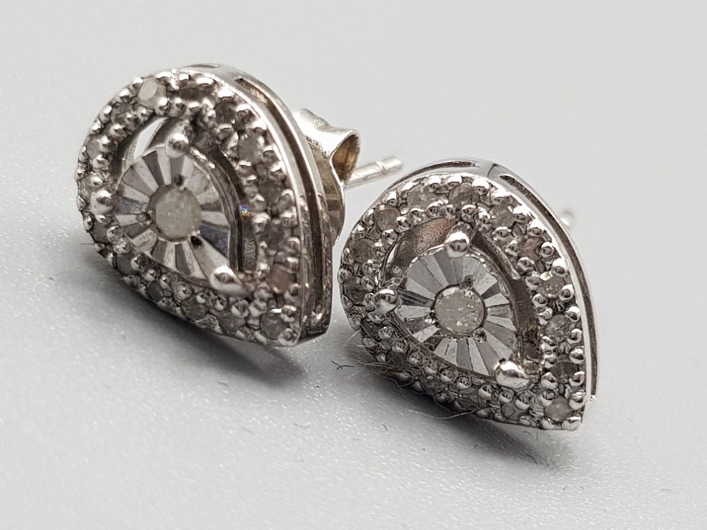 Pair of 925 silver & diamond earrings