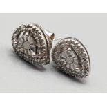 Pair of 925 silver & diamond earrings