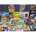 Box containing a large Quantity of mixed vintage Annuals including Marvel, Beano, the Breezer &