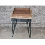 Modern contemporary occasional table & brown leatherette tray