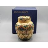 Moorcroft pottery ceramic lidded ginger jar - in a rare pattern, signed on base with original box