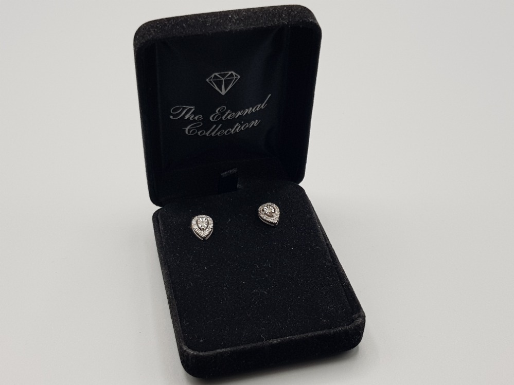 Pair of 925 silver & diamond earrings - Image 3 of 3