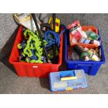 Miscellaneous hand tools to include saws, loppers and other items in two boxes