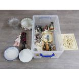 Music boxes, resin wall plaques, ceramic chamber pot, glass tazza etc