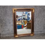 Modern brass effect bevel edged hall mirror 116cm x 82cm