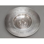 An Elizabeth II silver royal wedding commemorative trinket dish for Diana and Charles 58.2g