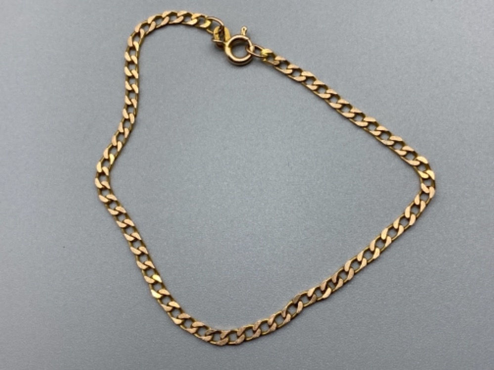 9ct gold flat link bracelet, 2.2g