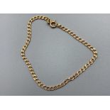 9ct gold flat link bracelet, 2.2g