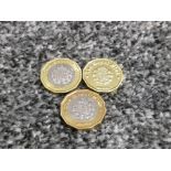3 piece trial £1 coin set these are all known as fillers used for vending machines 2014-2015-2016