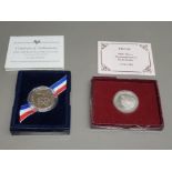 90% silver commemorative half dollar proof and WWII 50th anniversary half dollar proof with COA