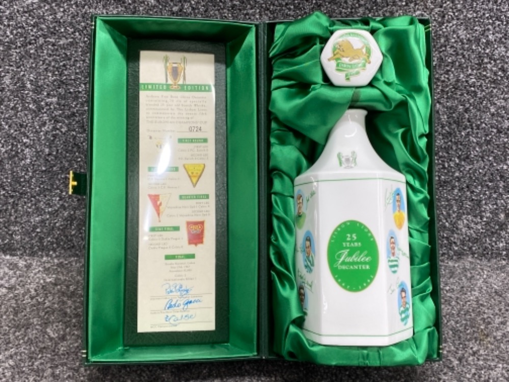Limited edition Lisbon Lions 25 year old anniversary decanter designed by Paola Gucci, still