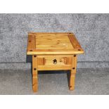 Corona pine single drawer lamp table