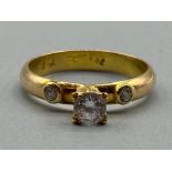 9ct gold & CZ solitaire ring, size O, 4.1g gross