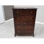 A Stag chest of seven drawers 82 x 102 x 46.5cm