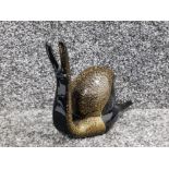 Vintage Murano black and gold snail