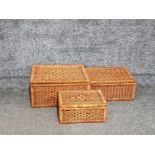 Graduate set of 3 wicker baskets
