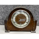 Vintage Mahogany Elco chiming mantle clock with pendulum & key