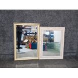 2 modern mirrors 1 with bevel edging