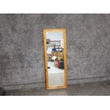 Rectangular shaped pine hall mirror 43cm x 200cm