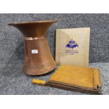 Pullin guillotine coronation 1937 book and poss north African hammered copper vessel