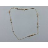 14ct gold fancy link Tri-Tone necklace, 1.8g