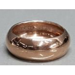 9ct rose gold band ring size P 1.4g