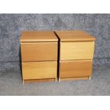 Pair of 2 drawer bedside chests 40 x 55 x 48cm