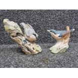 Wedgwood nuthatch figurine together with a Teviotdale nuthatch signed Edlmann JH 86 copyright