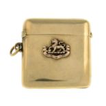 An Edwardian 9ct gold vesta case.Hallmarks for Chester, 1906.