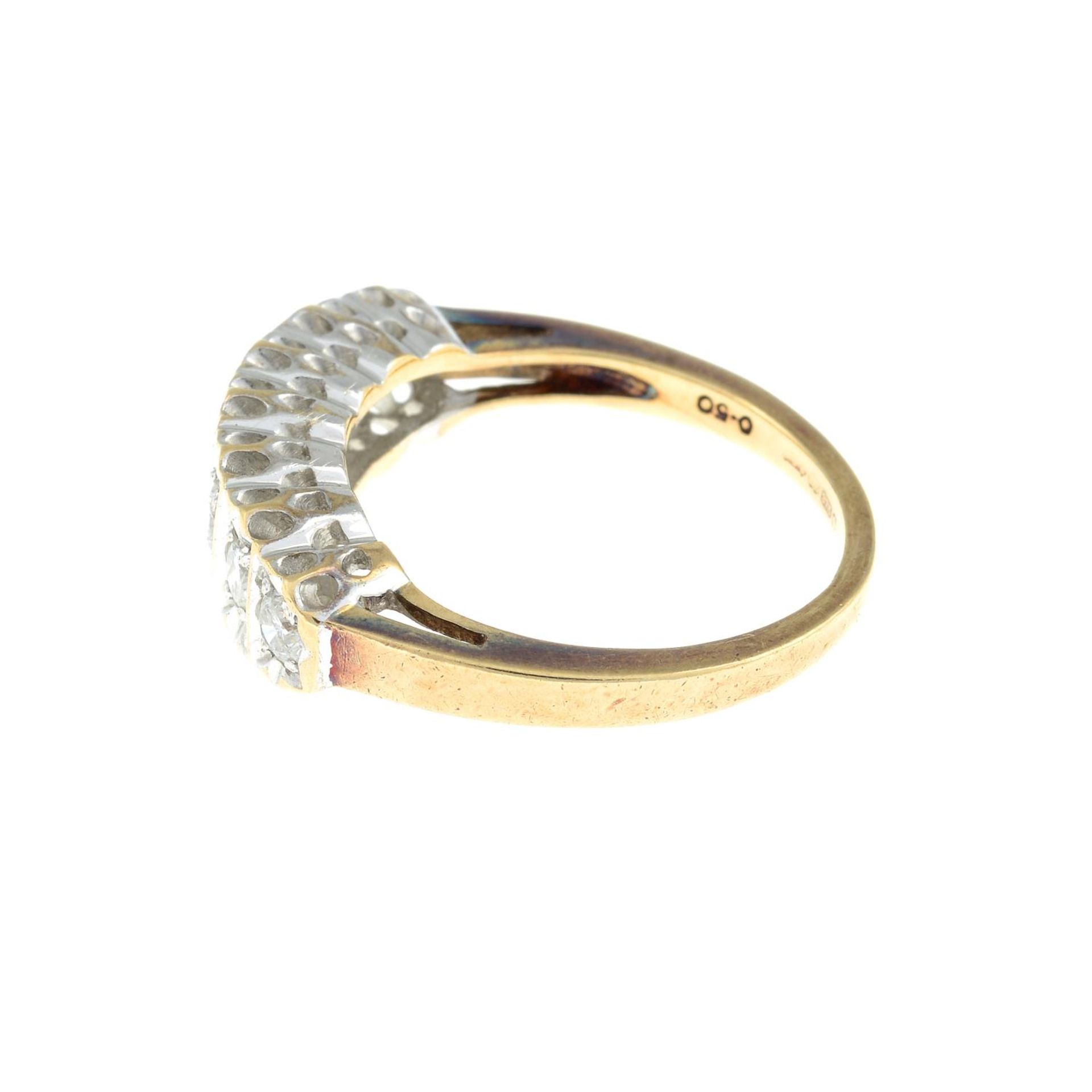 A 9ct gold brilliant-cut diamond seven-stone ring.Total diamond weight 0.50ct, - Image 3 of 3
