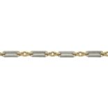 A 9ct bi-colour gold fancy-link bracelet.Hallmarks for Birmingham.Length 19.6cms.